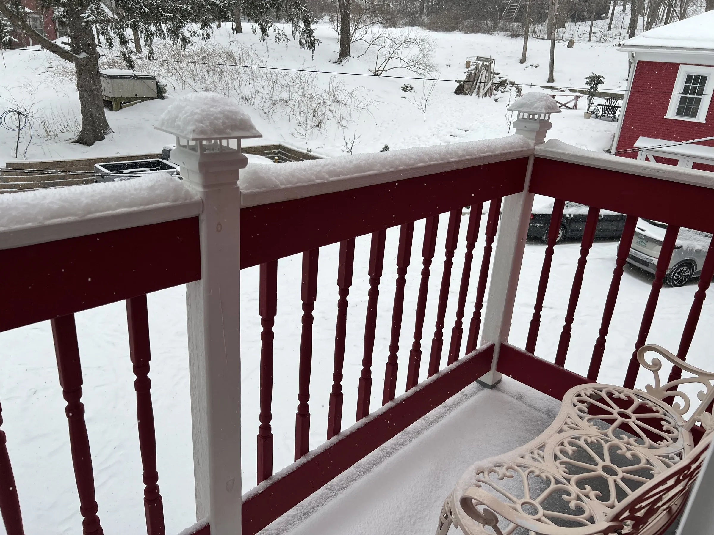The balcony in fresh snow